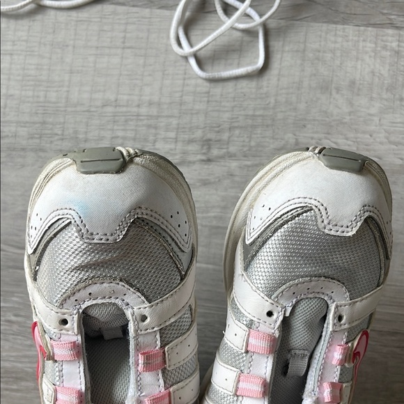 White and Pink Sneakers with Cushioned Sole - Picture 4 of 8
